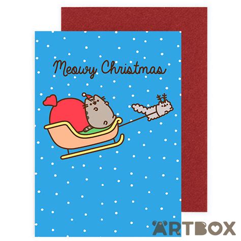 Buy Pusheen Meowy Christmas Sleigh Greeting Card At Artbox
