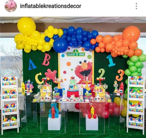 Elmo Theme Birthday Party Dessert Table And Decor Seaseme Street