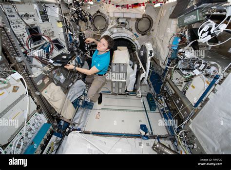 Nasa Astronaut Anne Mcclain Works Inside The Japanese Kibo Laboratory
