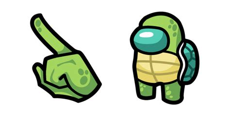 Among Us Green Turtle Character Curseur Custom Cursor
