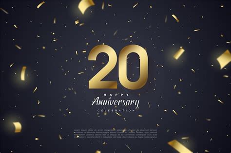 Premium Vector 20th Anniversary Background With Gold Numbers On Black