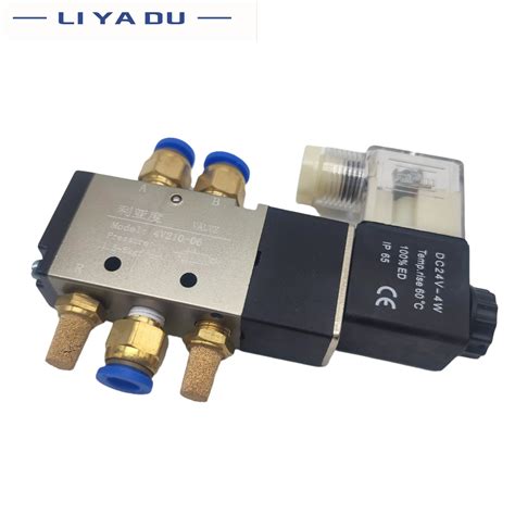 4v210 06 08 Pneumatic Electric Solenoid 5 Way 2 Position Control Air