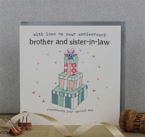 Brother And Sister In Law Wedding Anniversary Card By Molly Mae®