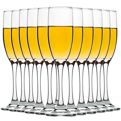 Set Of 12 Champagne Glasses 6 Ounce Champagne Flute Lead Free Drinkware Clear For Sale