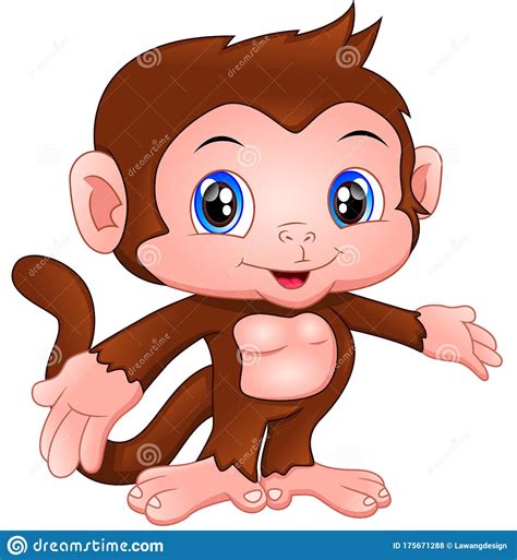 Cute Baby Monkey Cartoon Stock Vector Illustration Of Cartoon 175671288