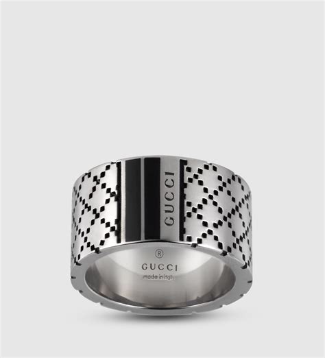 Lyst Gucci Diamantissima Wide Ring In Sterling Silver In Metallic For Men