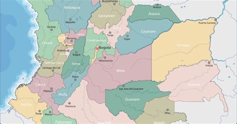 Mapa Politico De Colombia Para Colorear Con Nombres Mapa De Colombia