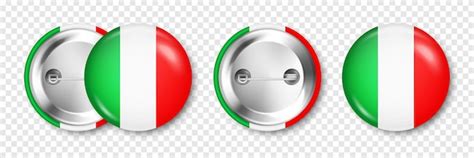 Premium Vector Realistic Button Badge With Printed Italian Flag