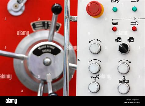 Close Up Of Lathe Control Panel Selective Focus Stock Photo Alamy