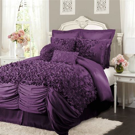 Lucia Comforter Set Lush Decor Purple Comforter