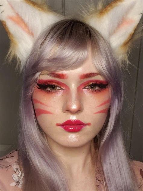 Went Abit Crazy With A Kitsune Style Look Makeuplounge Anime Eye Makeup Halloween Makeup