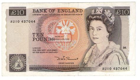 Great Britain Note 10 Pounds 1984 Sign Somerset Prefix Au10 P 379d Axf