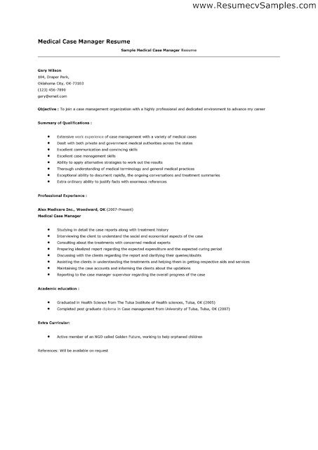 Top Resume Case Manager Resume Sample