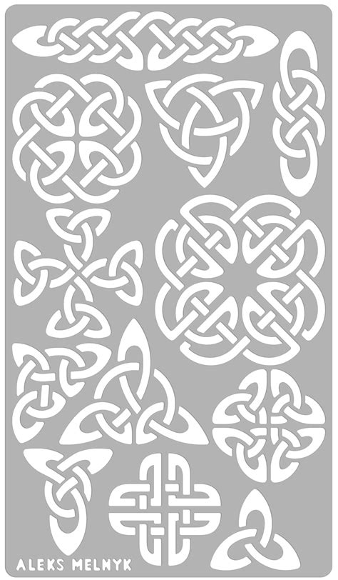 Buy Aleks Melnyk Metal Journal Stencil Pyrography Celtic Patterns