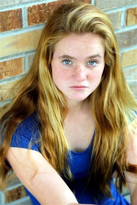 Freckled Girl Closeup Stock Photo Image Of Model Headshot 47911200