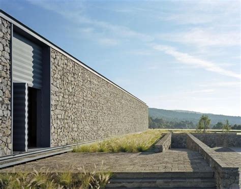 Modern Architecture Club House Stone Wall The Design Of
