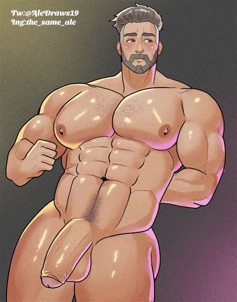 rule 34 aledraws19 beard big penis flaccid huge cock male only muscles muscular muscular male