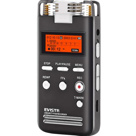 Evistr Digital Voice Recorder 8gb L53 1536kbps Stereo Audio Recording