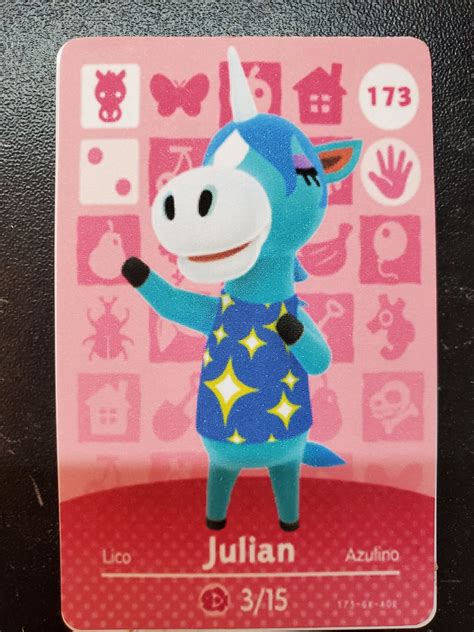 173 Julian Amiibo Card For Animal Crossing Fan Made