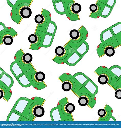 Cartoon Cars Seamless Pattern Template For Design Stock Vector