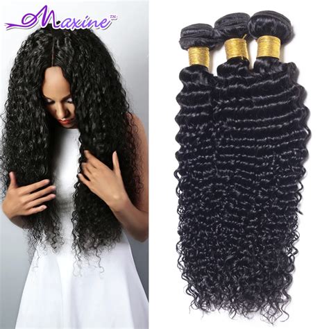 Malaysian Virgin Hair Curly Wave Natural Black Bundles Deep Curly Weave Bundle Unprocessed