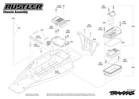 Exploded View Traxxas Rustler 110 Tq Rtr Chassis Astra