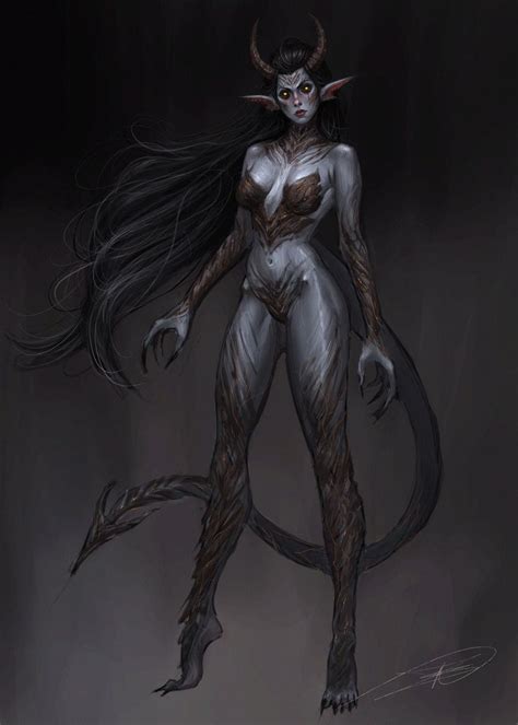 ArtStation Succubus Fantasy Demon Fantasy Concept Art Monster Artwork