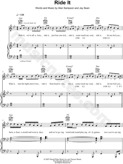 Regard Ride It Sheet Music In G Minor Transposable Download