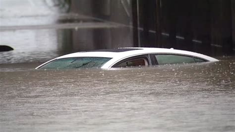 Cars Get Stuck In Flooded Underpasses Parking Lots Roads Throughout