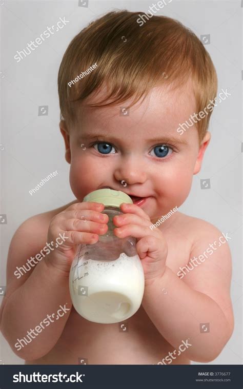 Adorable Baby Drinking Bottle Milk Stock Photo 3776677 Shutterstock
