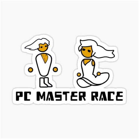 His And Her Pcmr Pc Gaming Master Race Sticker By Brzt Redbubble