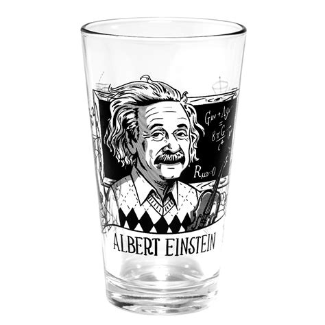 Premium Versatile Glass With The Pint Of Albert Einstein Set Of Two