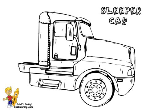 Big rig truck coloring page poster. Big Rig Truck Coloring Pages | Free | 18 Wheeler | Boys ...