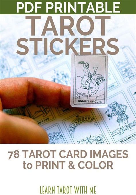 Printable Tarot Deck Sticker Set 78 Tarot Card Planner Stickers Pdf