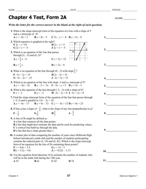 Chapter 4 Test Form 2a