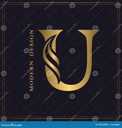 Elegant Capital Letter U Graceful Royal Style Calligraphic Beautiful