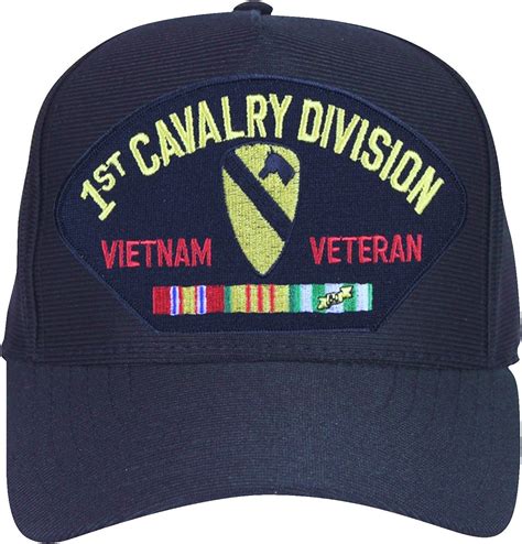 1st Cavalry Division Vietnam Veteran With Ribbons Baseball Cap Black