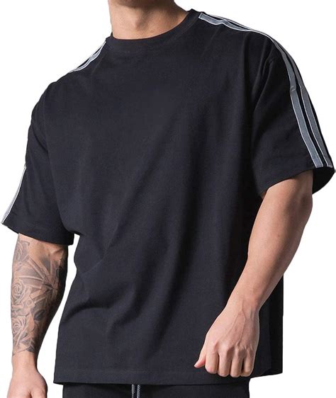 Matbox Mens Workout Shirts Short Sleeve Oversized Hipster Gym Shirts