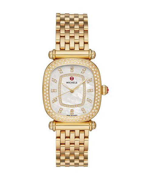 Michele Caber Isle 18k Gold Diamond Watch Neiman Marcus
