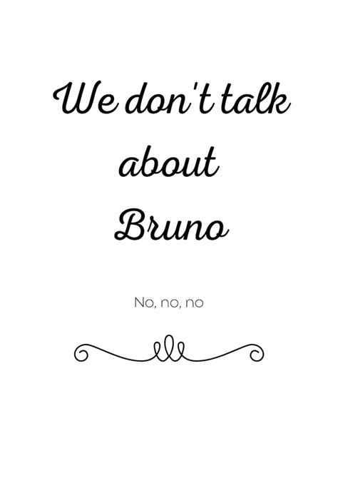 We Dont Talk About Bruno Downloadable Print Encanto A4 A5 Etsy Uk