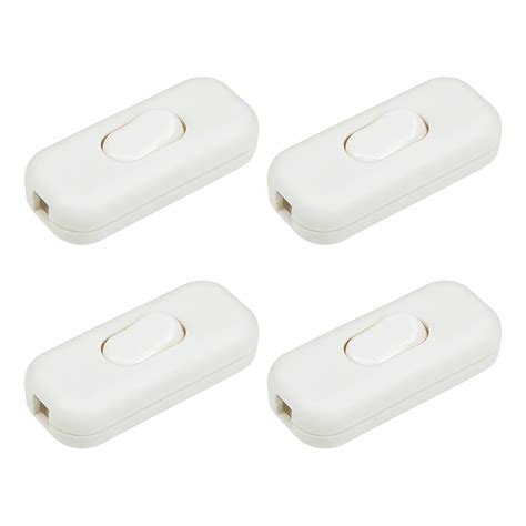 Uxcell Ac 250v 6a Onoff Inline Cord Switch White For Desk Lamp 4 Pack