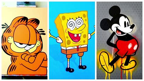 5 Popular Cartoon Characters Painting Tutorials For Beginners Simple