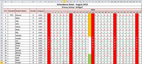 6 Attendance Sheet Templates Word Excel Templates