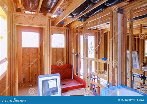 Home New Residential Construction House Framing Stock Image Image Of