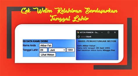 Cara Menghitung Weton Lahir Jawa Berdasarkan Tanggal Lahir