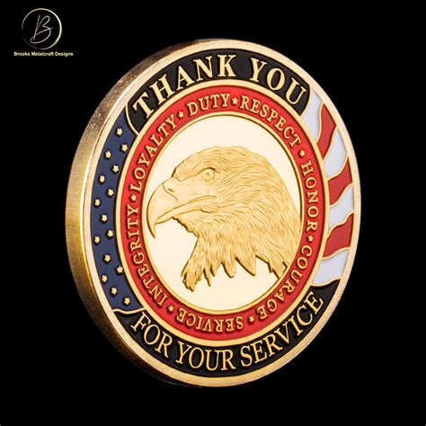Military Thank You For Your Service Gold Challenge Coin Etsy