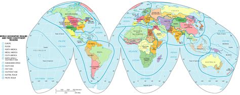 Map Of World Geographic Realms And Their Constituent Regions Tectonic