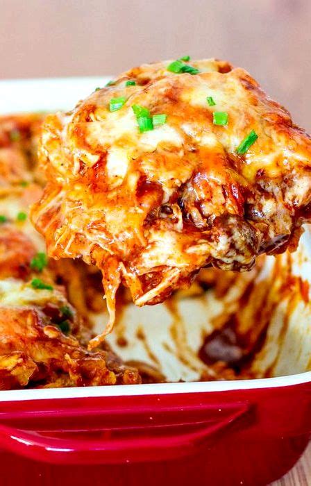 Finish the casserole off with a layer of tortillas, the rest of the enchilada sauce and cheese. Layered chicken enchilada casserole recipe