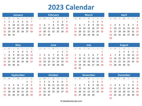 Free 2023 Calendar Printable With Holidays Time And Date Calendar