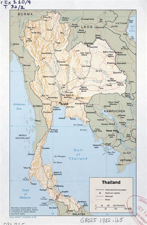 Grande Detallado Mapa Político De Tailandia Con Relieve Carreteras